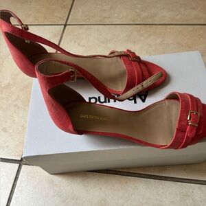 Saks Fifth Avenue Red Heeled Sandals